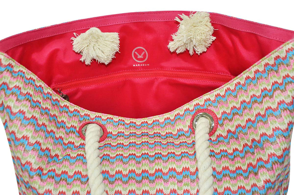 red waterproof lining, beach bag