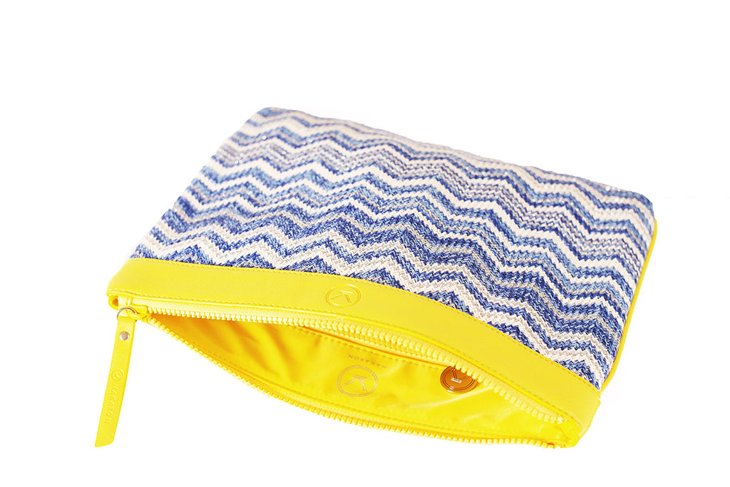 Pouch with waterproof yellow lining
